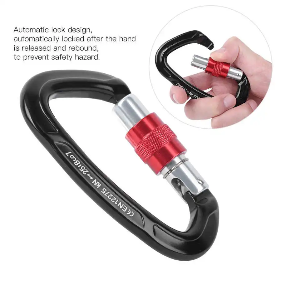 Профессиональный Карабин D форма 25KN карбинер Ключ Крючки скалолазание