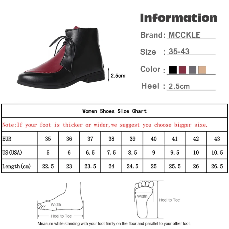 

Ankle Boots Women Platform Lace Up Buckle Shoes Thick Heel Short Boot Ladies Casual Footwear Plus Size Drop Shipping