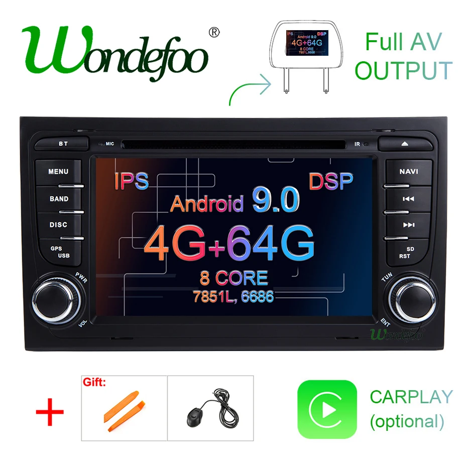 DSP ips Android 9,0 4G 64G Автомобильный gps для Audi A4 B6 B7 S4 B7 B6 RS4 B7 SEAT Exeo dvd-плеер радио ips экран wifi BT CARPLAY PC