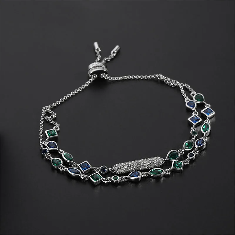 

Funmode Multicolor Waterdrop Shape Charm Adjustable Bracelets For Women Jewelry pulseras para hombre Wholesale FB83