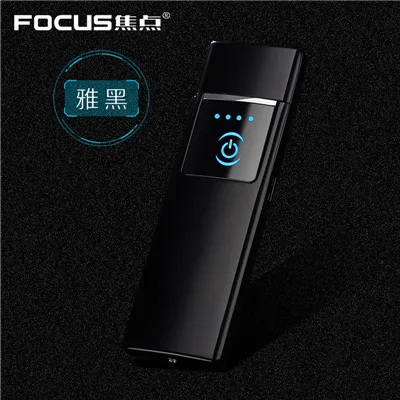 black Вольфрамовая турбо USB Зажигалка сенсорный выключатель Зажигалка сигареты для курения Ciga Электронная зажигалка гравировка - Цвет: black