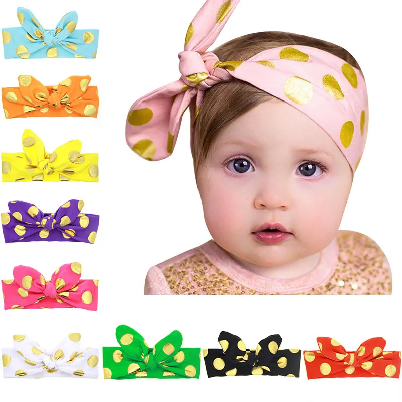 

Children Headbands Cute Hot Stamping Rabbit Ears Elastic Baby Hair Bands Soft Solid Girls Hairband Knotted Hair Accessories