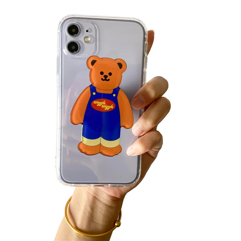 luxury universal cute epoxy bear phone socket mobile phone accessories mobile phone holder mobile phone ring bracket socket free global shipping
