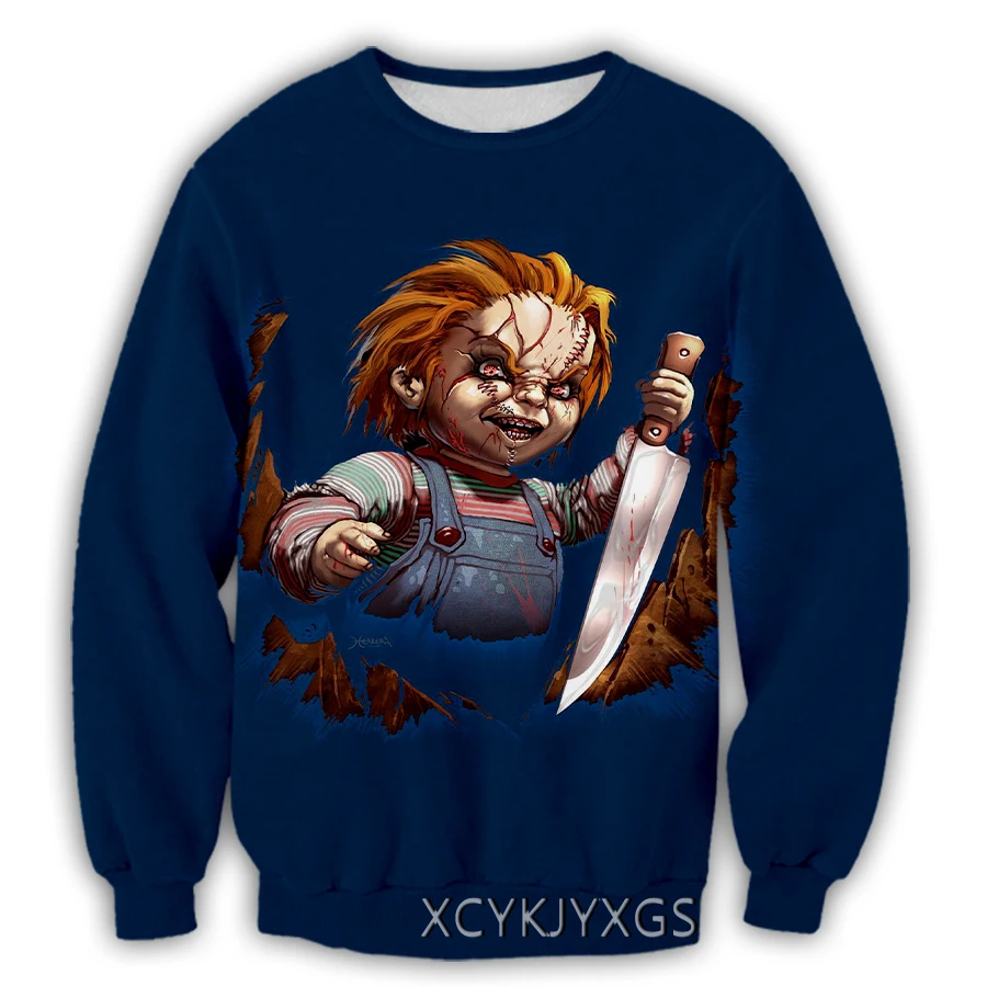 Новый мужской/женский пуловер с 3D принтом из фильма ужасов Чаки повседневный