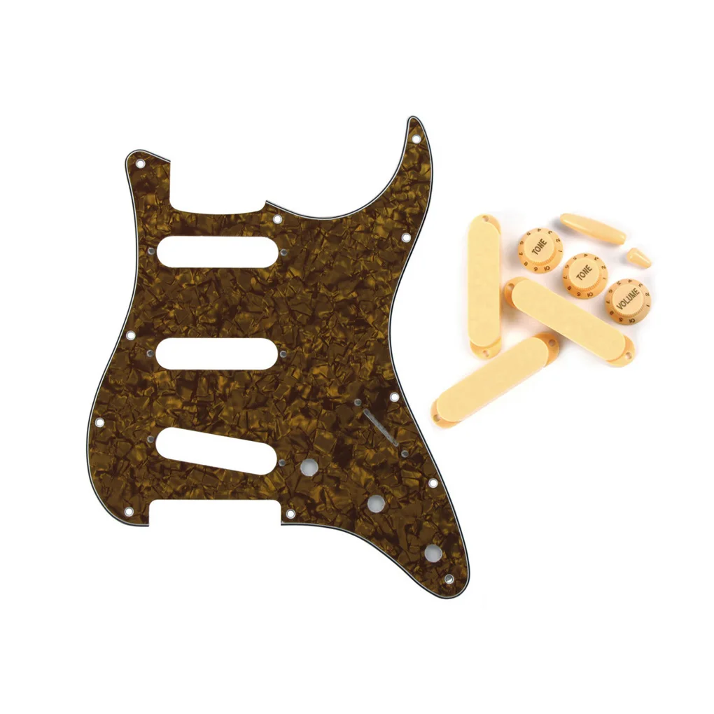 Новый набор из 11 отверстий SSS Strat Pickguard закрытые крышки пикапа 2T1V ручки