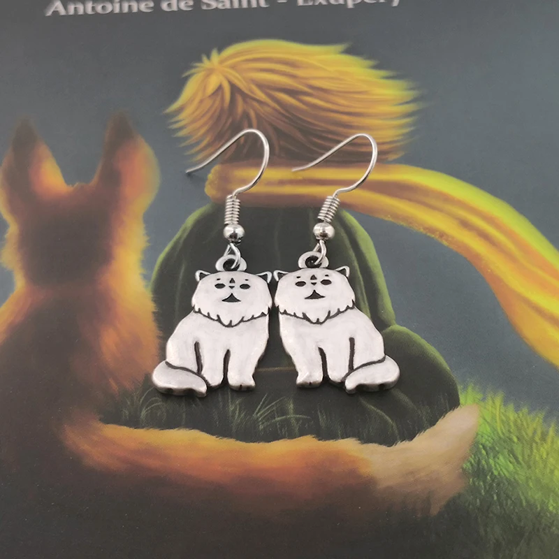 Милые персидские висячие серьги в виде кота большие длинные эффектные Висячие