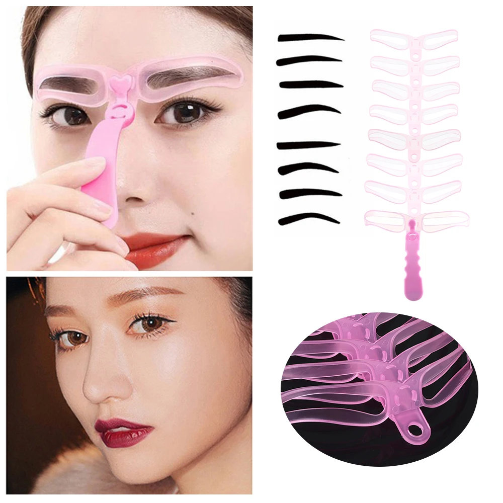 8 пар трафаретов для бровей корректор формы многоразовая женская карта груминга