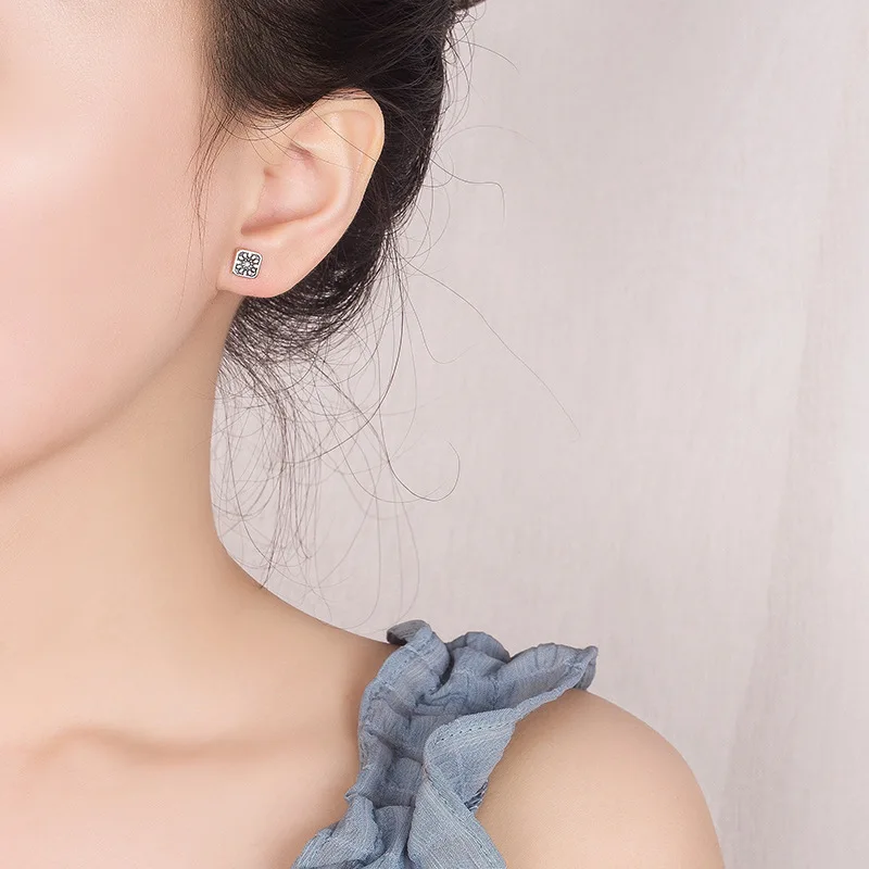 Серьги-гвоздики из 100% настоящего серебра 925 пробы для мужчин/женщин хорошее