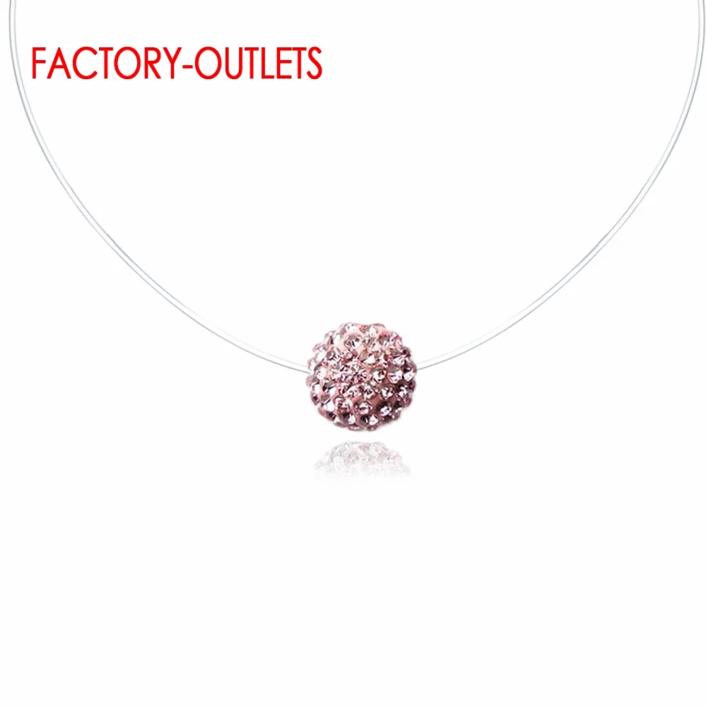 Crystal Pendant Transparent Line Necklace For Decoration 11 Colours Jewelry CZ Beads Bezel Setting Women Girls Party Gifts | Украшения и