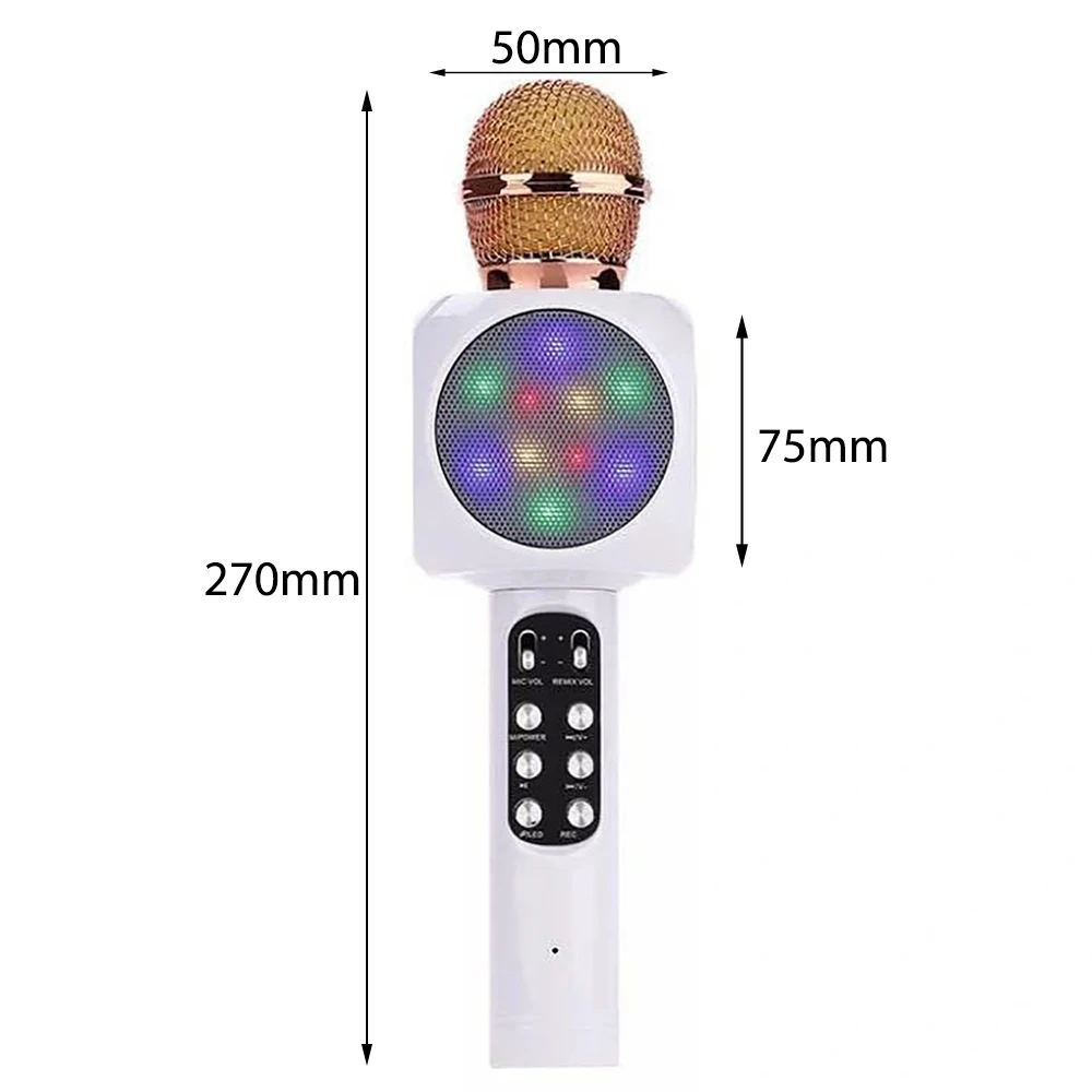 Микрофон W1816 микрофон беспроводной с эффектом эхо подсветкой для караоке