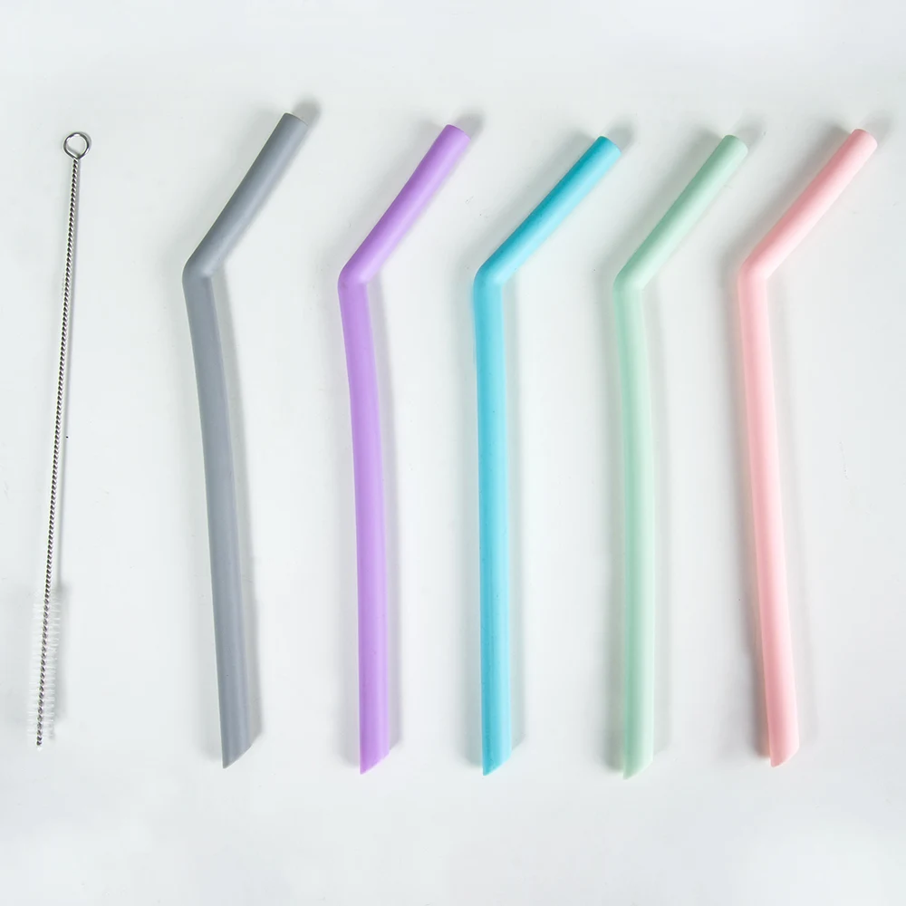 7 шт многоразовые питьевые соломенные силиконовые соломинки для домашней