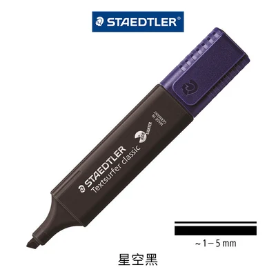 Starry black 2 шт STAEDTLER хайлайтер 364 C детский Макарон цвет студенческий офис основные цвета текст маркер для выделения - Цвет: Starry black