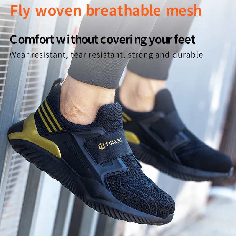 

AtreGo Men's Fashion Steel Toe Safety Boots Indestructible Shoes Mens Sneakers Anti-smashing Anti-puncture Work Shoes for Men
