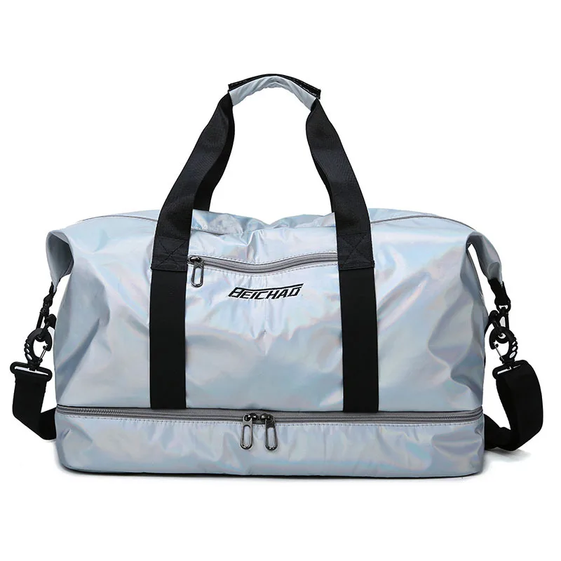 

Gym Bag Pearlescent Women Fitness Training Handbag With Shoes Pocket Waterproof Yoga Pack Travel Duffel Sac De Sporttas 2021