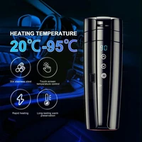 1 pcs car insulation water cup12v 24v portable car 400ml display heating kettle car cup bottle water led warmer s m9t0