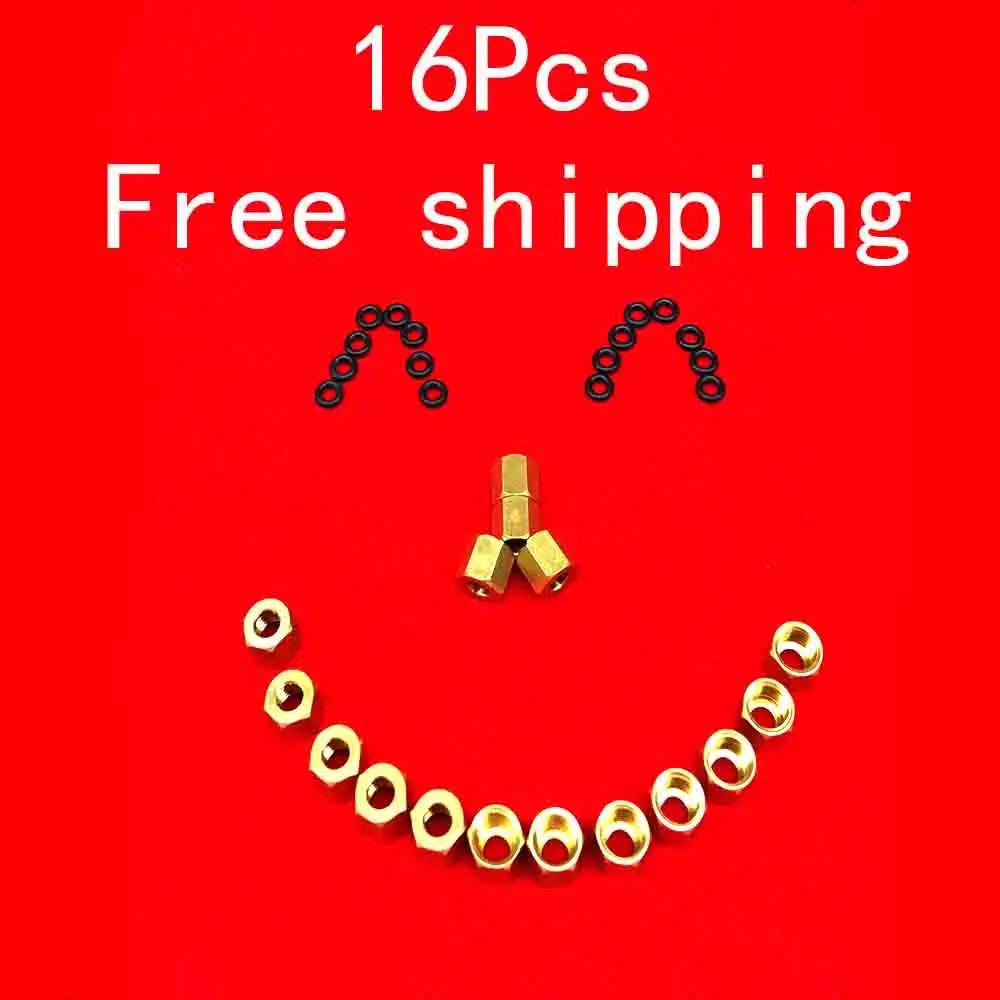 

16 шт. маленькая/Большая Медная гайка уплотнительное кольцо Sscrew 3*2 и 4*3 мм для Epson УФ-заслонка DX4 DX5 DX7 чернильная трубка