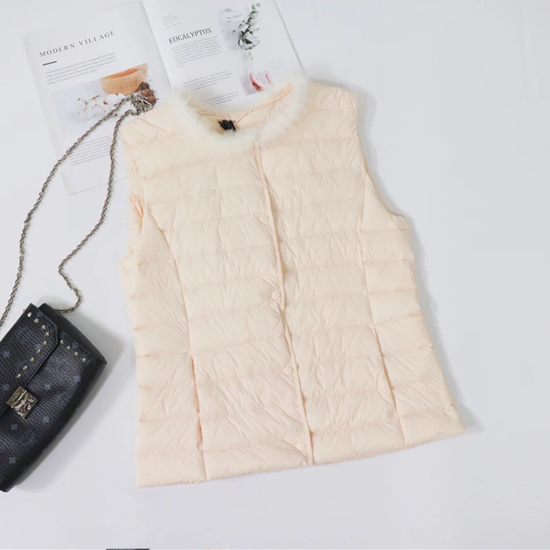 Жилет Fitaylor зимний на белом утином пуху 90% с круглым вырезом | Женская одежда