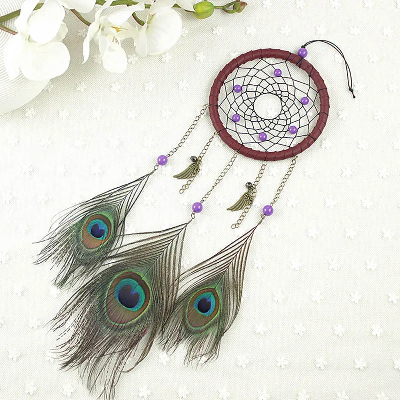 Павлинье перо Ловец снов Колокольчик Ветер колокольчик искусственный