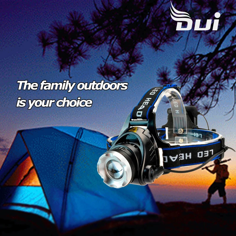 DUI T6 18650 мощный перезаряжаемый налобный фонарь для рыбалки велосипеда 4