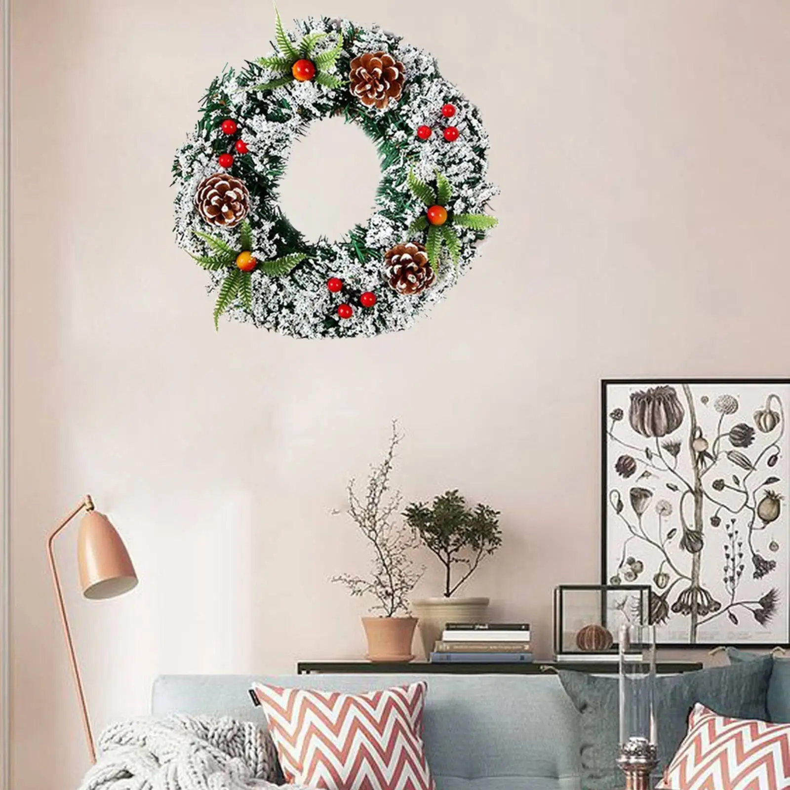 

Рождественский венок, искусственные декоративные ягодные кластеры, украшенные дверные матовые ветки для вечерние ринки, Рождества