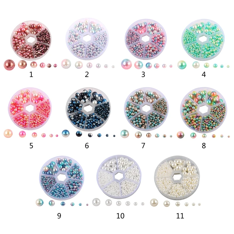 

700Pcs Box 3/4/5/6/8/10mm Imitation Plastic Nonporous Pearls Mold Filling Tools New