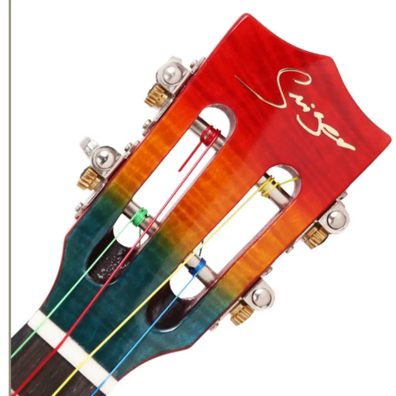 Укулеле Радужное 24 дюйма Мини электрическая концертная акустическая гитара с