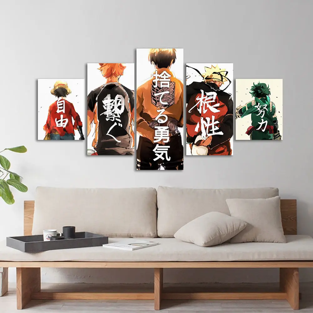 

Anime Levi Attack on Titan 5 Piece Poster Pictures Home Decoration Paintings Canvas HD Prints Wall Art Modular Living Room