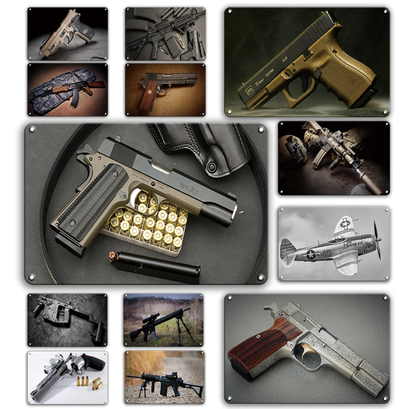 Винтажный знак оружия персонализированный плакат с металлической пластиной