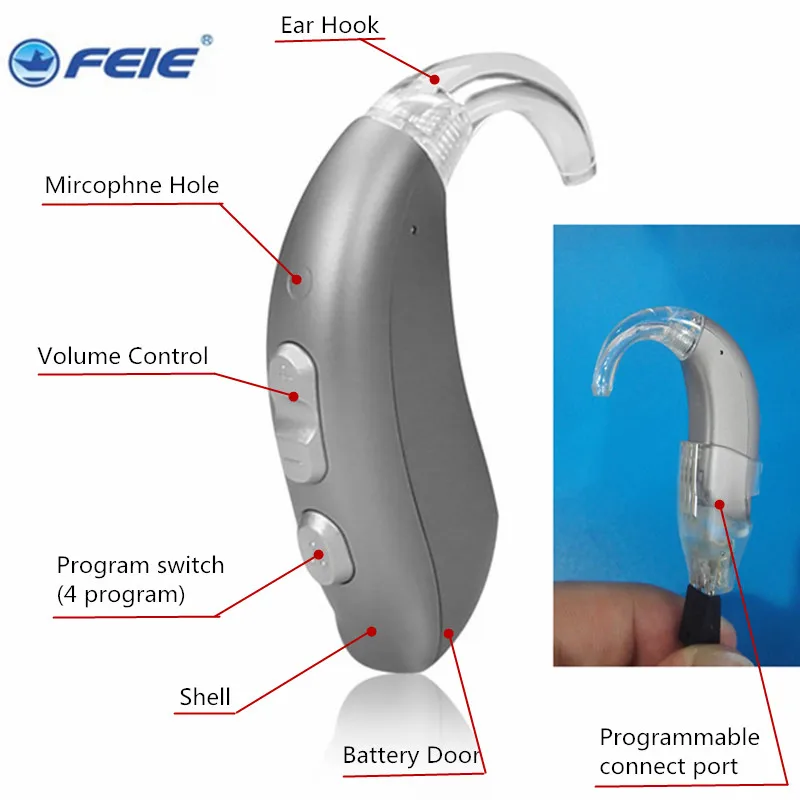 

Digital Hearing Aid Programmable Tinnitus Masking Sound Amplifier Enhancing BTE Hearing Device Ear Profound Hearing Loss MY-26