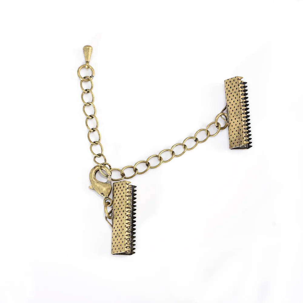 20 шт мм Серебряный цвет кожаный шнур концевые крышки застежки с застежкой Омаров