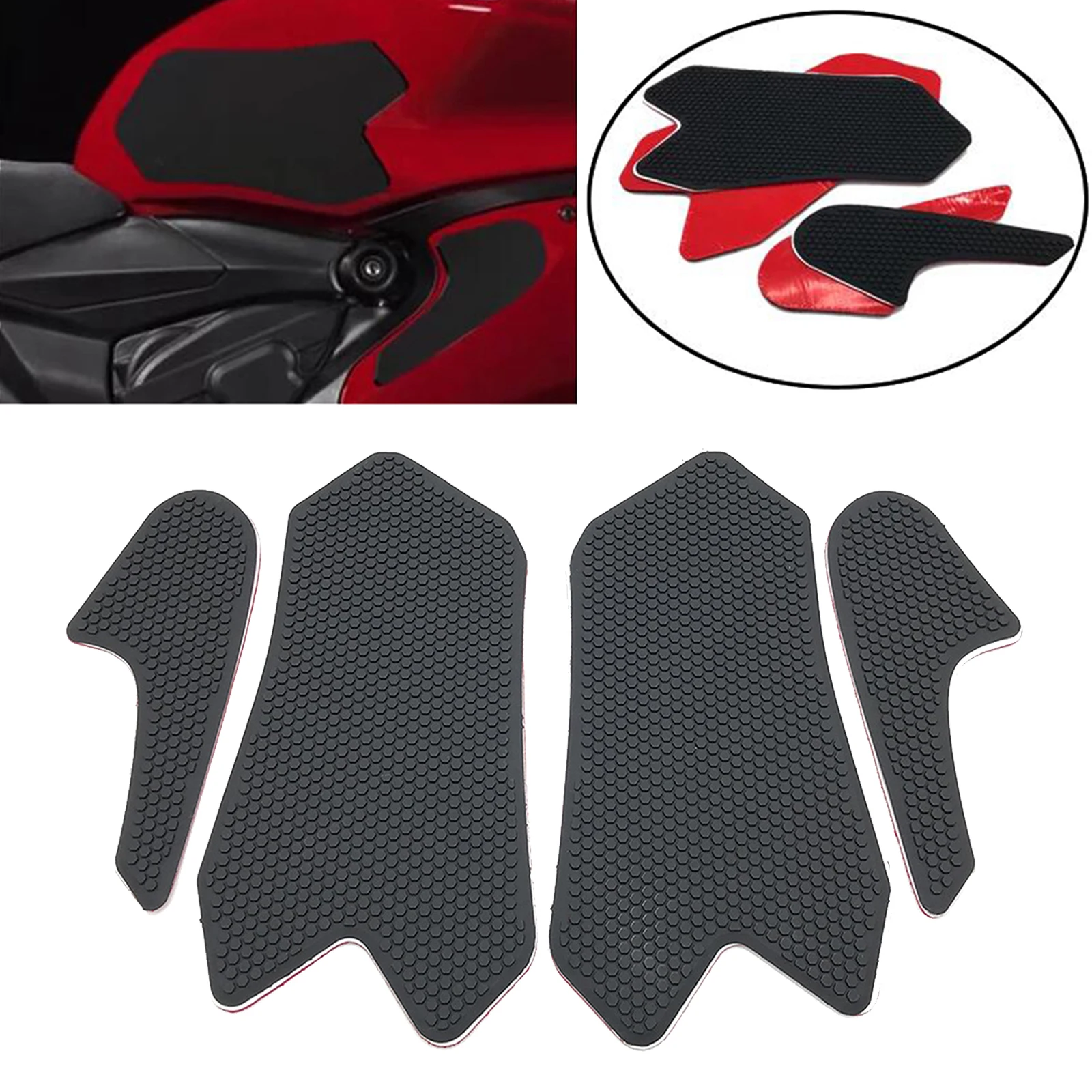 

Tank Traction Pads Side Gas Knee Grips Decals Protectors for Ducati Panigale 899 959 1199 1299, Easy to Install