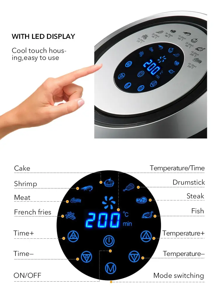 Электрическая кухонная фритюрница Edoolffe 3 6 л глубокая воздушная цифровой