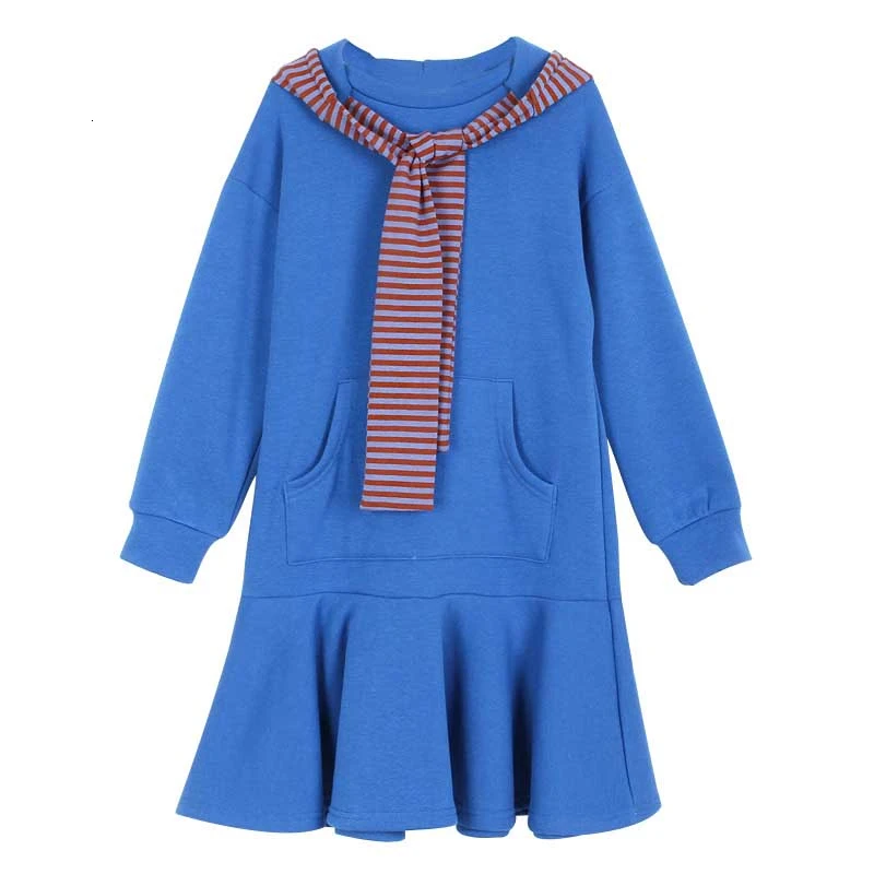 Вельветовое рождественское платье теплые платья для девочек-подростков 2019 г.