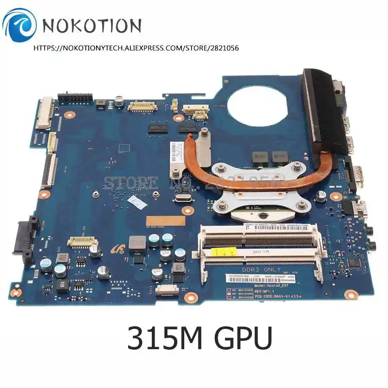 NOKOTION для Samsung NP-RV411 RV411 материнская плата 315M GPU + I5 CPU BA92-07395A BA41-01432A BA41-01433A BA41-01434A