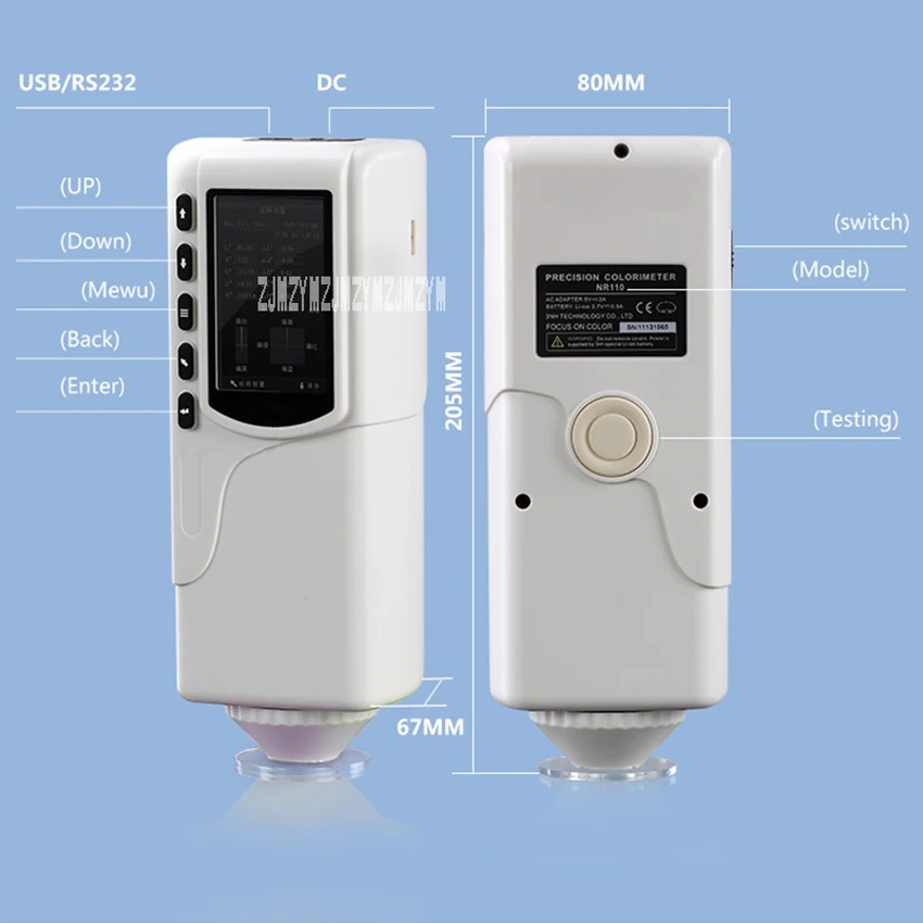 

NR110 Portable Color Analyzer Colorimeter High-precision Paint Coating Color Meter 3.7V 3200mAh Rechargeable Colorimeter 220V