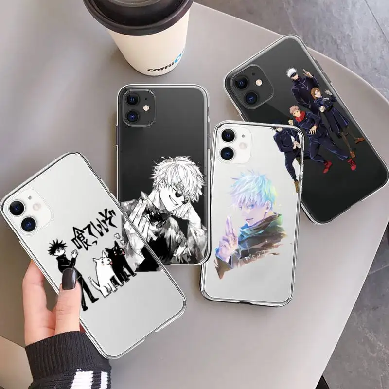 

Jujutsu Kaisen Satoru Gojo Phone Case For iPhone 13 12 11 8 7 Pro Max Plus X XS XR MINI transparent clear New