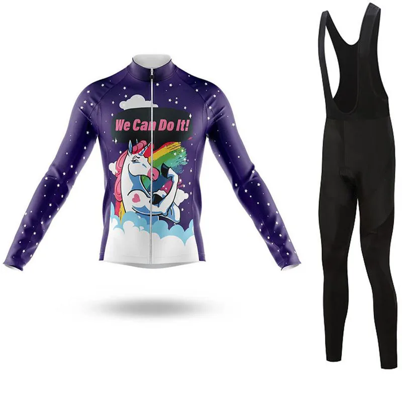 SPTGRVO LairschDan purple funny women's cycling jersey set autumn female cyclist outfit 2020 clothing kit bike clothes | Спорт и