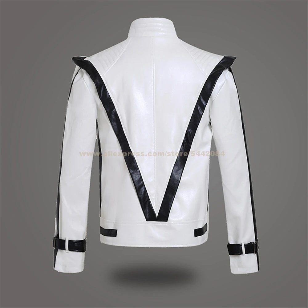 MJ Майкл Джексон пальто триллер белая кожаная куртка в стиле ретро коллекция MTV