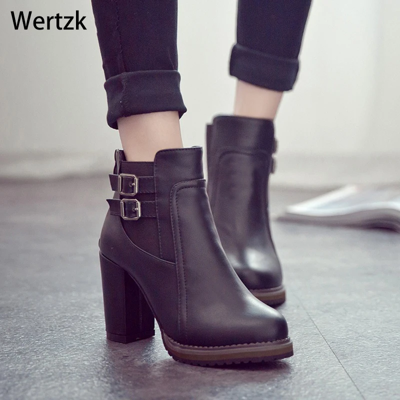 Ботильоны на квадратном каблуке; Zapatos De Mujer Botas; Размеры 35-43; Новинка года; осенне-зимние ботинки; модная обувь на высоком каблуке с пуговицами; L237