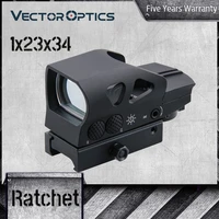 vector optics ratchet 1x23x34 red dot sight 4 reticle scope weapon reflex sight hunting ar ak 12ga firearms solid shock proof