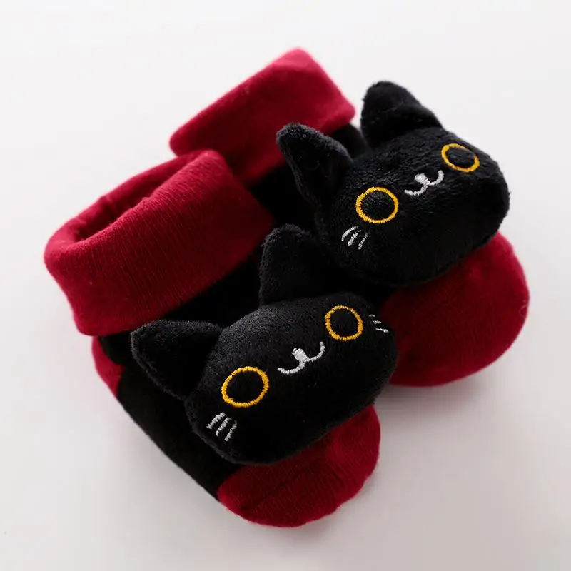 02 Горячее предложение! Распродажа! Детские носки с героями мультфильмов Нескользящие погремушки носки для новорожденных милые осенние хлопковые носки-тапочки теплые ботинки для мальчиков и девочек - Цвет: 02