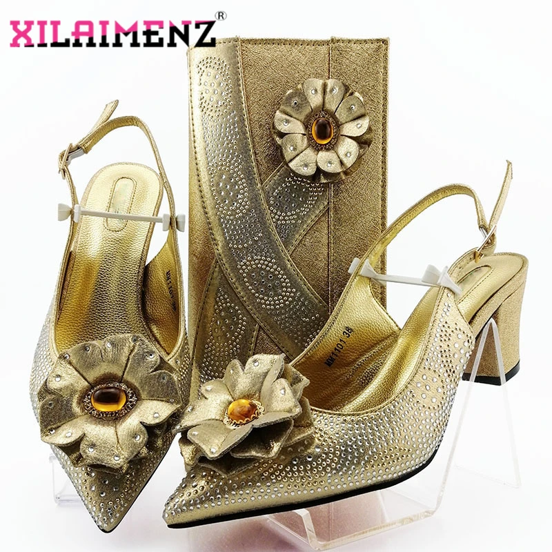Пикантная Женская обувь в нигерийском стиле с сумочкой комплекте женские