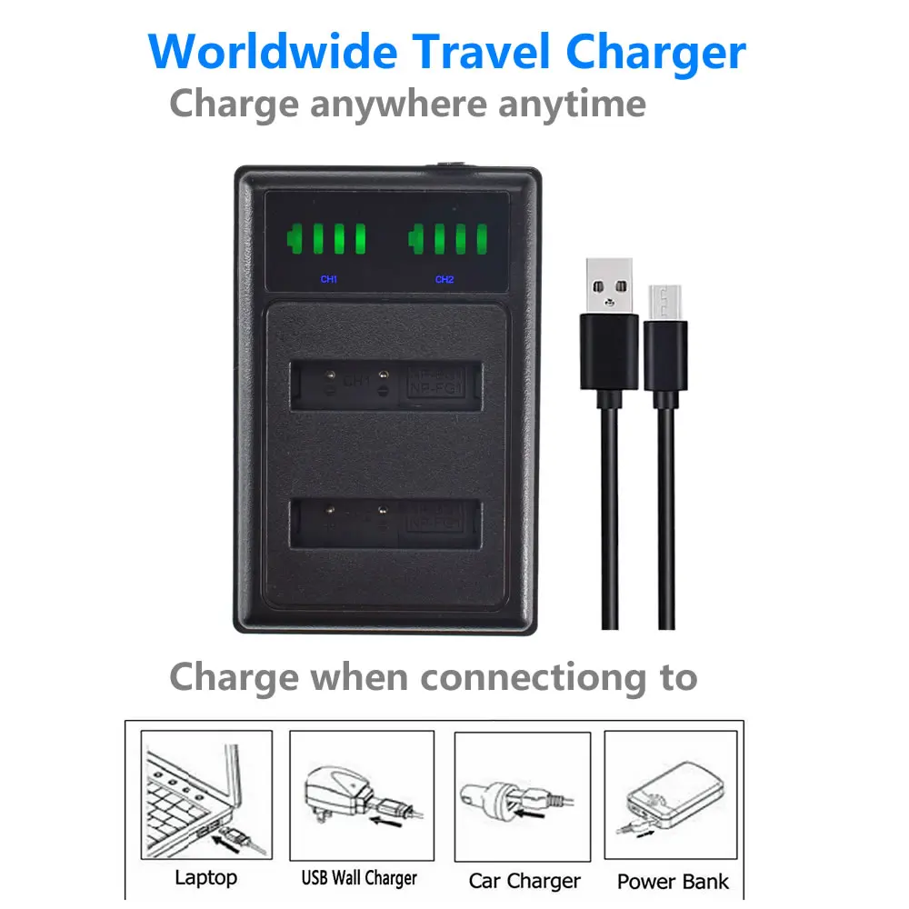 2 шт. в комплекте Тип G Батарея + Dual USB Зарядное устройство для SONY Cybershot NP-BG1 H9 H3 T100 W80