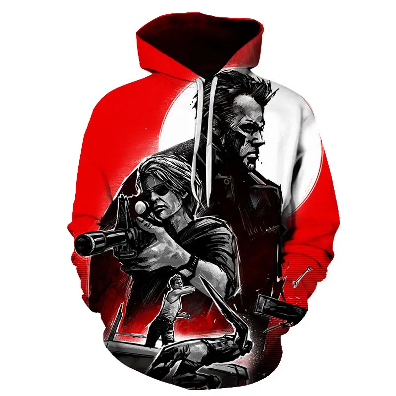 Новинка 2019 толстовка Terminator dark fate с 3D принтом из фильма Мужская/Женская цельный
