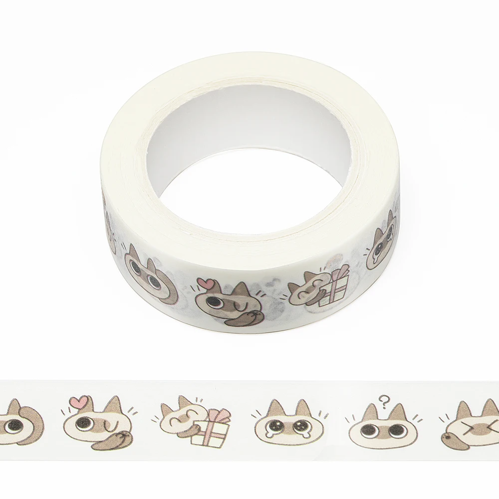 

NEW 1PC 15mm x 10m Cute Small Bean Paste Animals Scrapbook Paper Masking Adhesive Washi Tape set designer mask