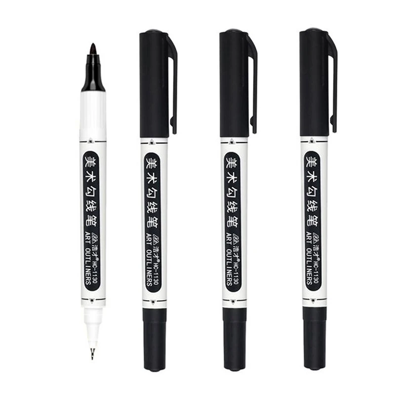 Twin Tip Waterproof Permanent Dual tip 0.5/1.0 mm Nib Fine &