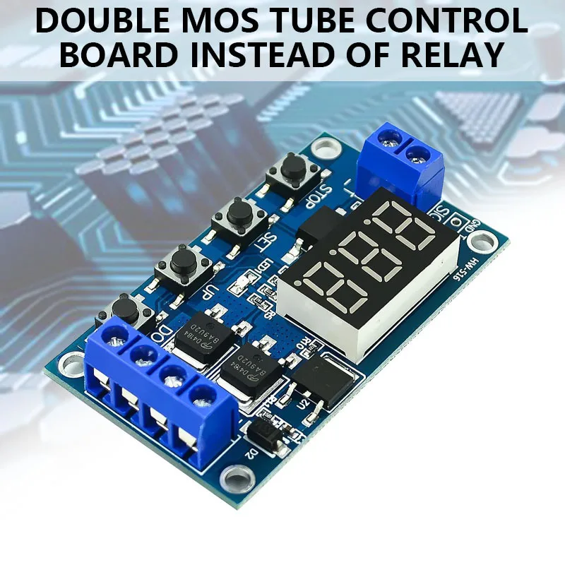 DC 12V 24V двойной МОП-светодиодный цифровой реле задержки времени цикл запуска