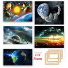 С рамкой для рукоделия 5D, картина из страз, космическая картина, мозаика для рукоделия, алмазная вышивка, вышивка крестиком, домашний декор, круглая картина