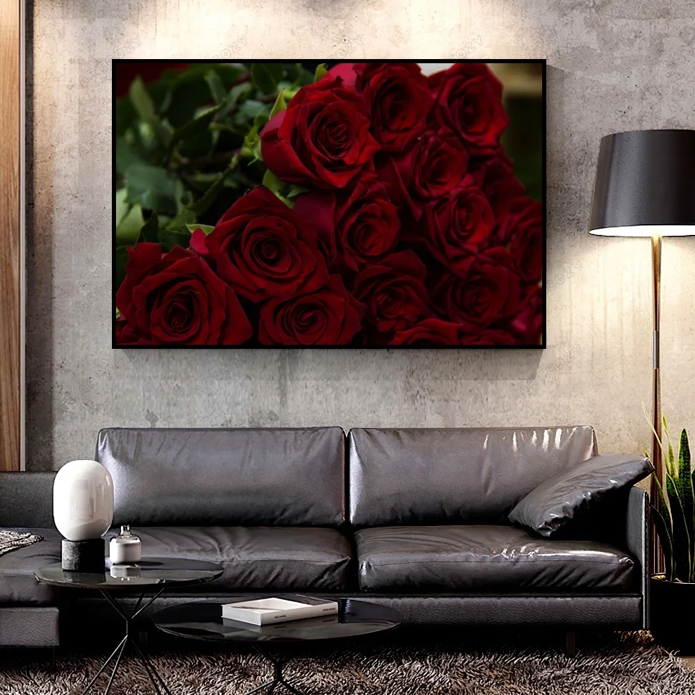 

Artcozy Oil Canvas Painting roses_red_bouquet_flowers For Home Decoration Wall Art