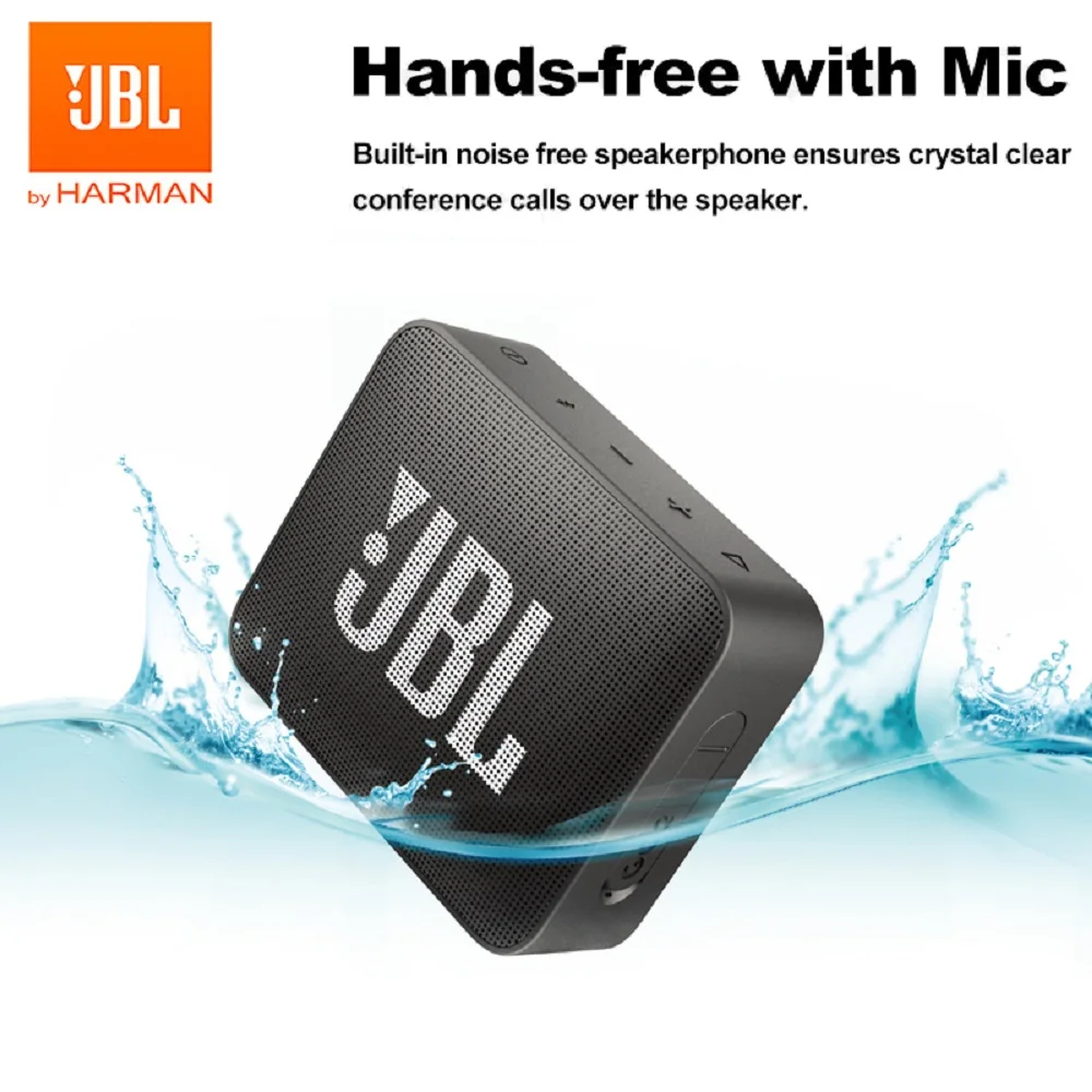 Портативный беспроводной Bluetooth мини-динамик JBL GO2/GO3 IPX7 с микрофоном и